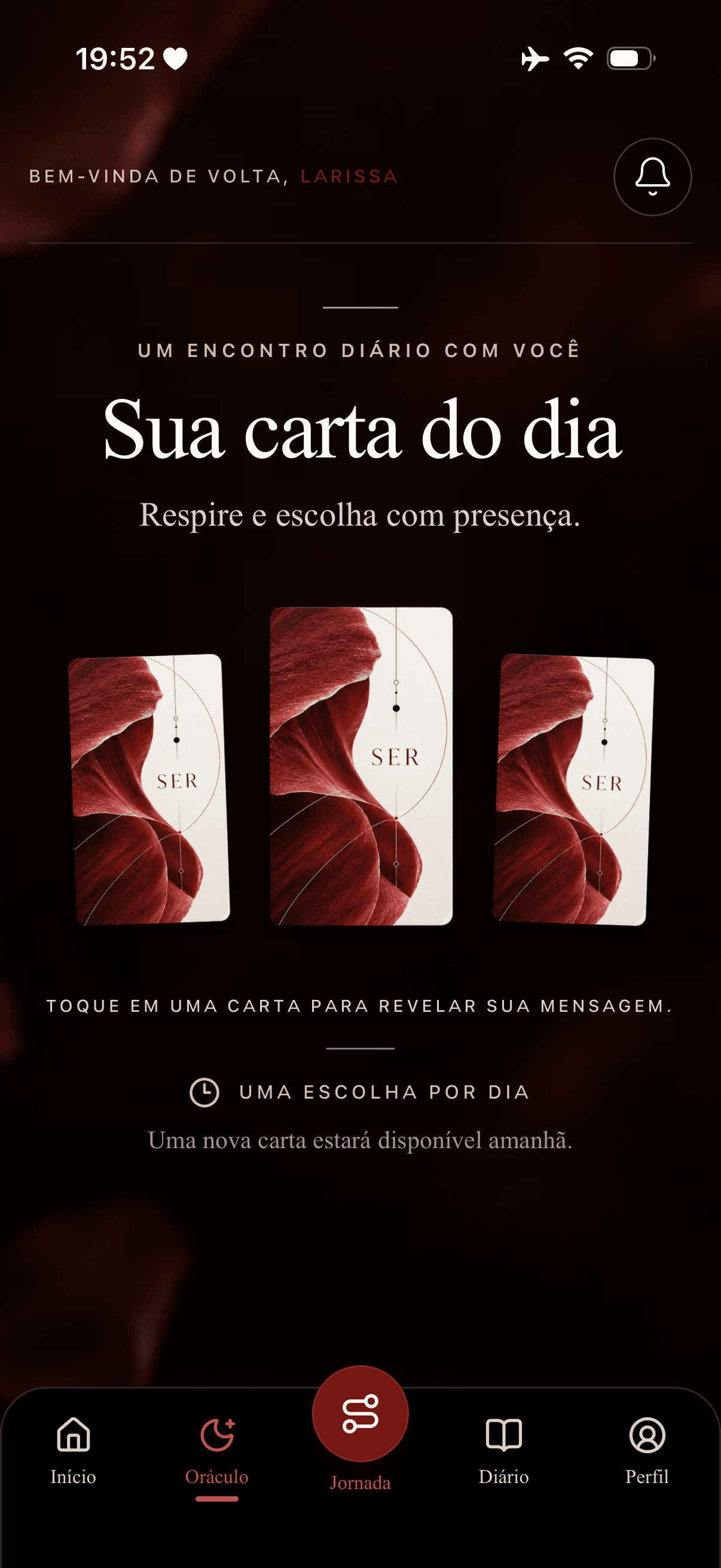 Tela do Oráculo SER